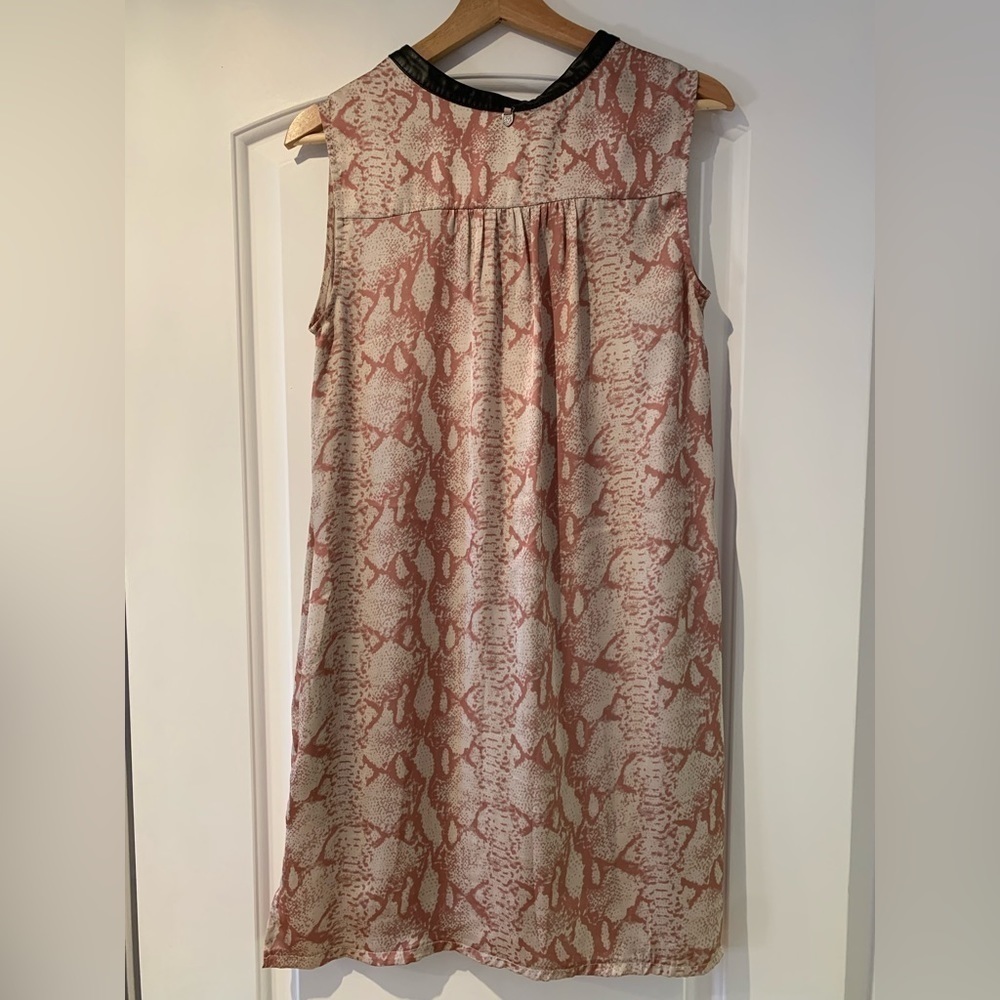 Rudsak Snake Print Dress Sleeveless Size Small Faux Leather Collar Belt Missing. - Picture 4 of 16